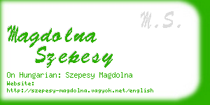 magdolna szepesy business card